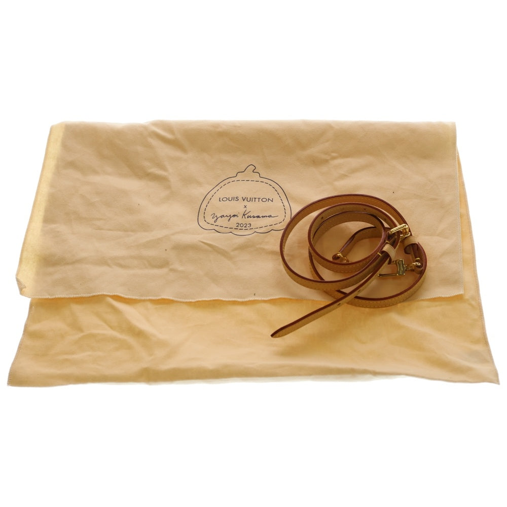 LOUIS VUITTON(ルイヴィトン) ×草間彌生 モノグラム サイドトランク ショルダーバッグ ハンドバッグ ブラウン×レザー ICタイプ M46396 ゴールド金具