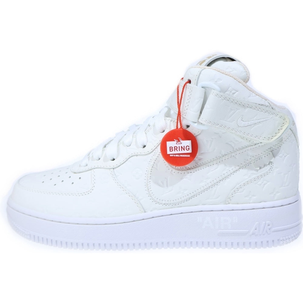 LOUIS VUITTON(ルイヴィトン) ×NIKE AIR FORCE 1 MID 1AQV90 モノグラムレザーミッドカットスニーカー シューズ ホワイト
