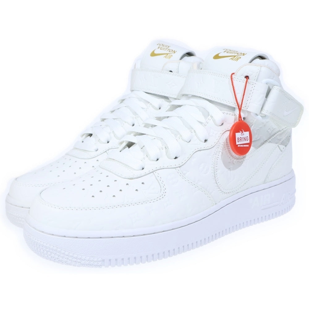LOUIS VUITTON(ルイヴィトン) ×NIKE AIR FORCE 1 MID 1AQV90 モノグラムレザーミッドカットスニーカー シューズ ホワイト