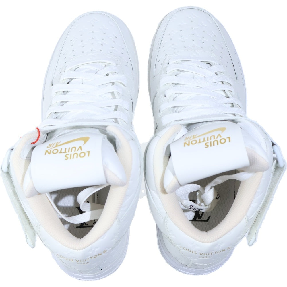 LOUIS VUITTON(ルイヴィトン) ×NIKE AIR FORCE 1 MID 1AQV90 モノグラムレザーミッドカットスニーカー シューズ ホワイト