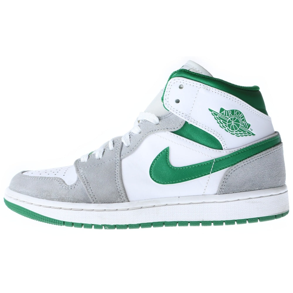 NIKE(ナイキ) AIR JORDAN 1 MID SE エアジョーダン ワン エスイー ミッドカットスニーカー ホワイト/グリーン US8.5/26.5cm DC7294-103