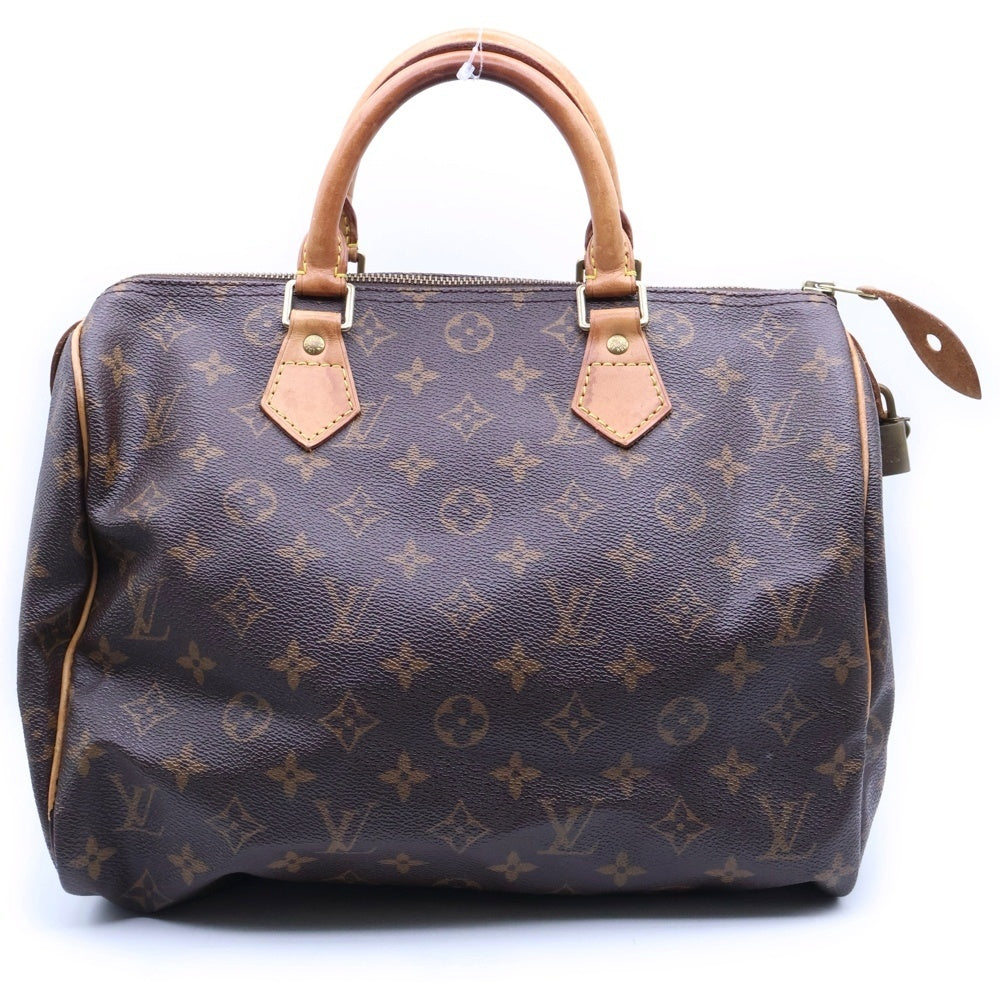 LOUIS VUITTON(ルイヴィトン) モノグラム スピーディー30 ハンドバッグ ボストンバッグ ブラウン レザー×PVC M41526 ゴールド金具 レディース