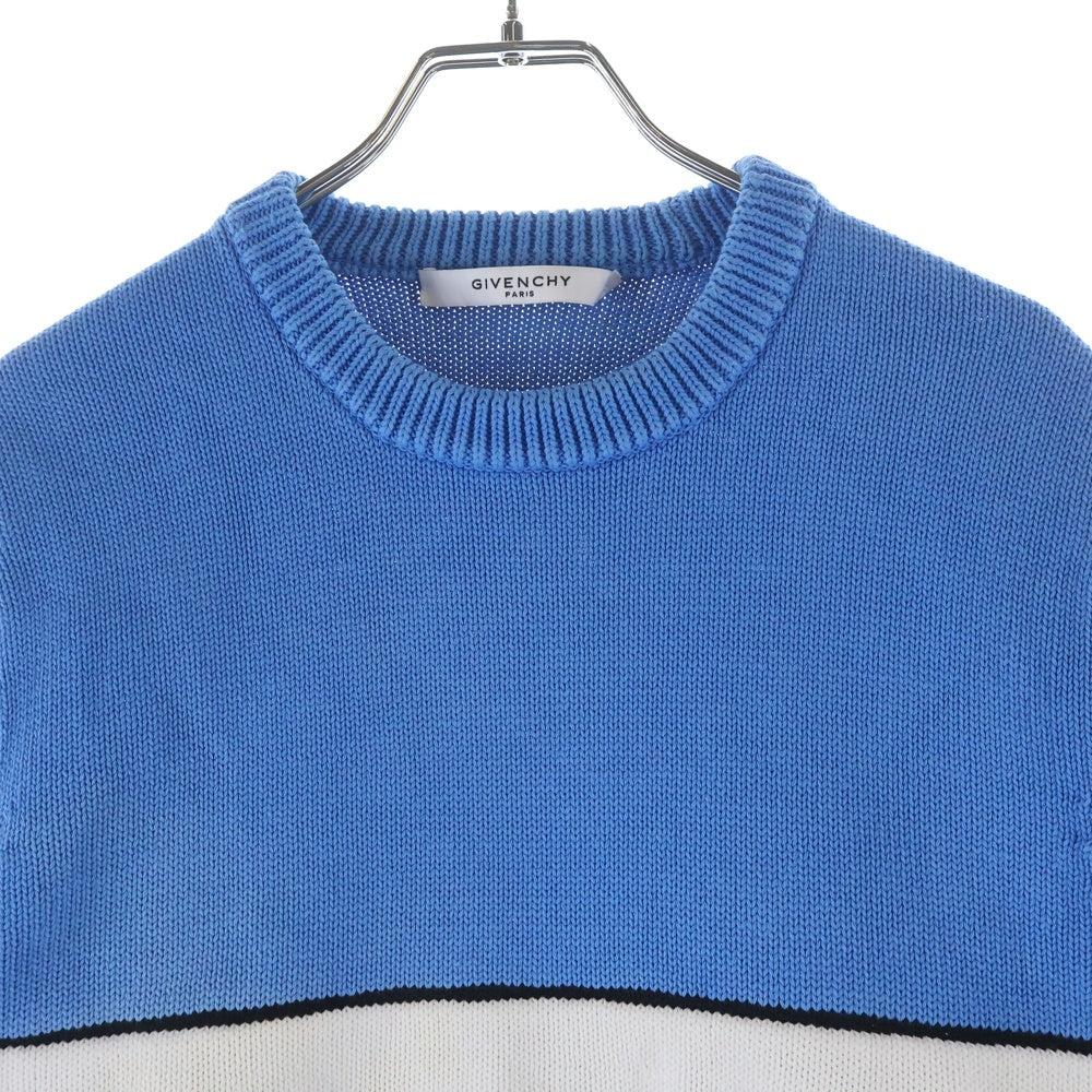 GIVENCHY(ジバンシィ) リバースロゴ ジャガード クルーネック プルオーバー 長袖ニット セーター ライトブルー BM9063401M レディース