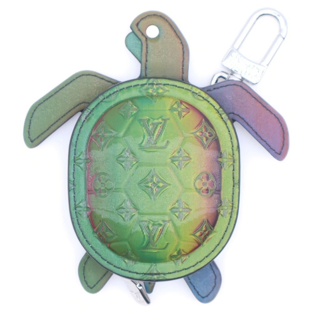 LOUIS VUITTON(ルイヴィトン) LV タートル バッグチャーム 小物入れ コインケース マルチカラー グリーン M02398 シルバー金具 レディース