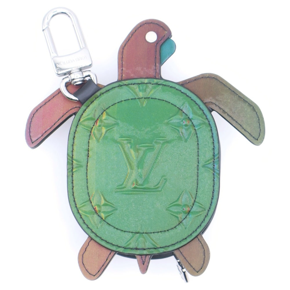 LOUIS VUITTON(ルイヴィトン) LV タートル バッグチャーム 小物入れ コインケース マルチカラー グリーン M02398 シルバー金具 レディース