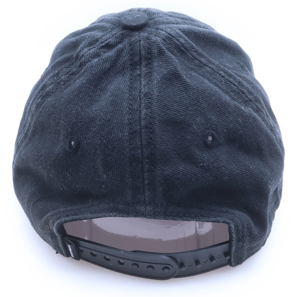 DIESEL(ディーゼル) ロゴ刺繍 ダメージ加工 ベースボールキャップ ブラック