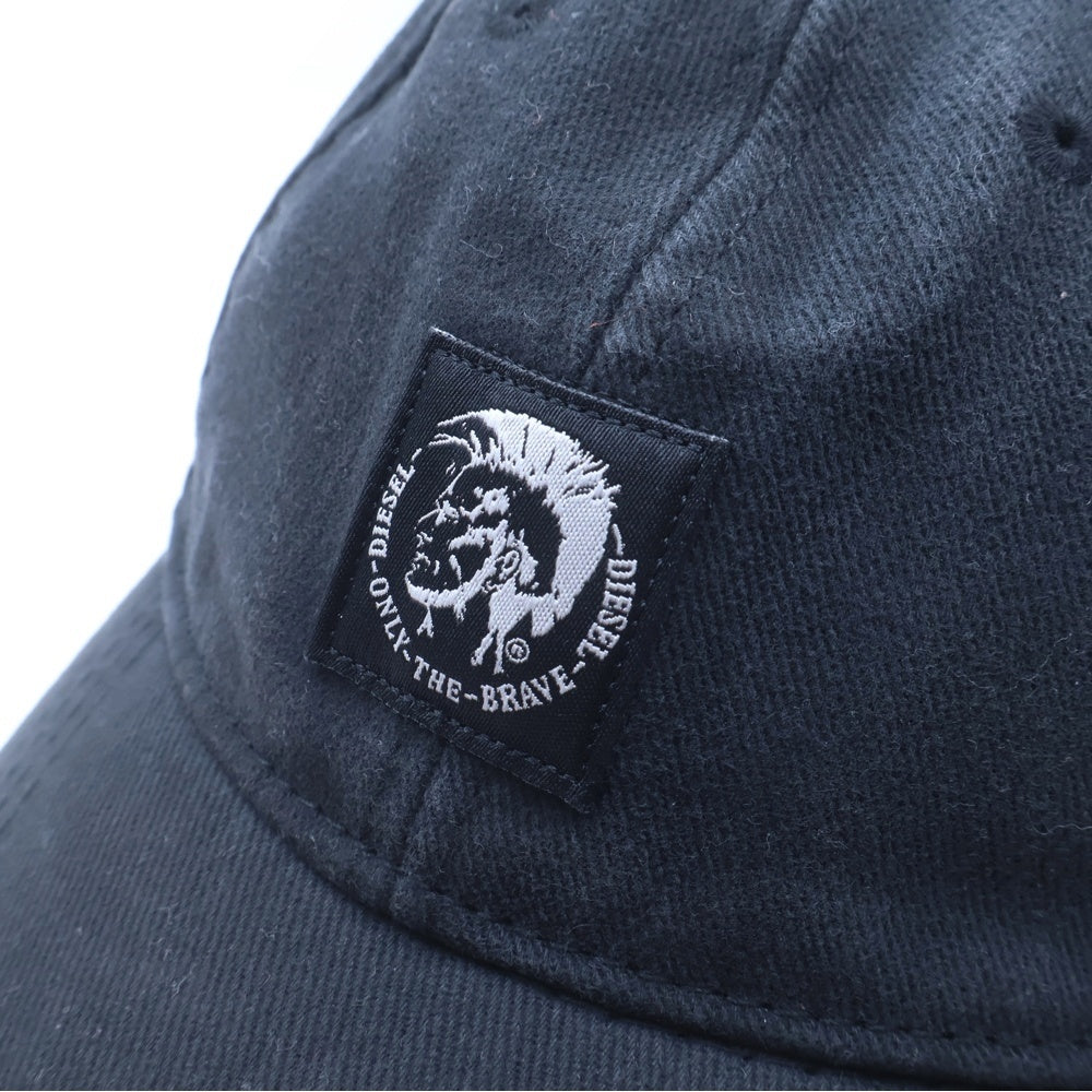 DIESEL(ディーゼル) ロゴ刺繍 ダメージ加工 ベースボールキャップ ブラック