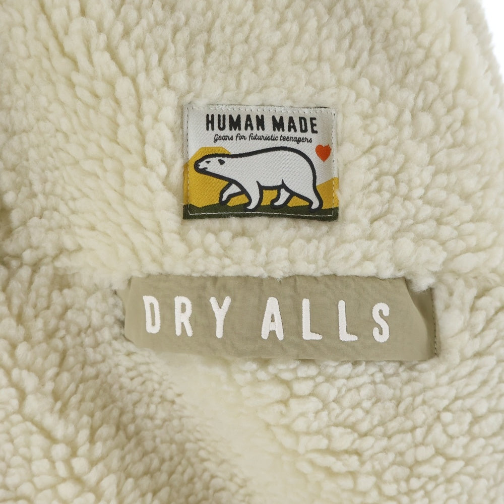 HUMAN MADE(ヒューマンメイド) 23AW BOA FLEECE PULLOVER HM26JK036 ボアフリース ハーフボタン ジャケット ホワイト