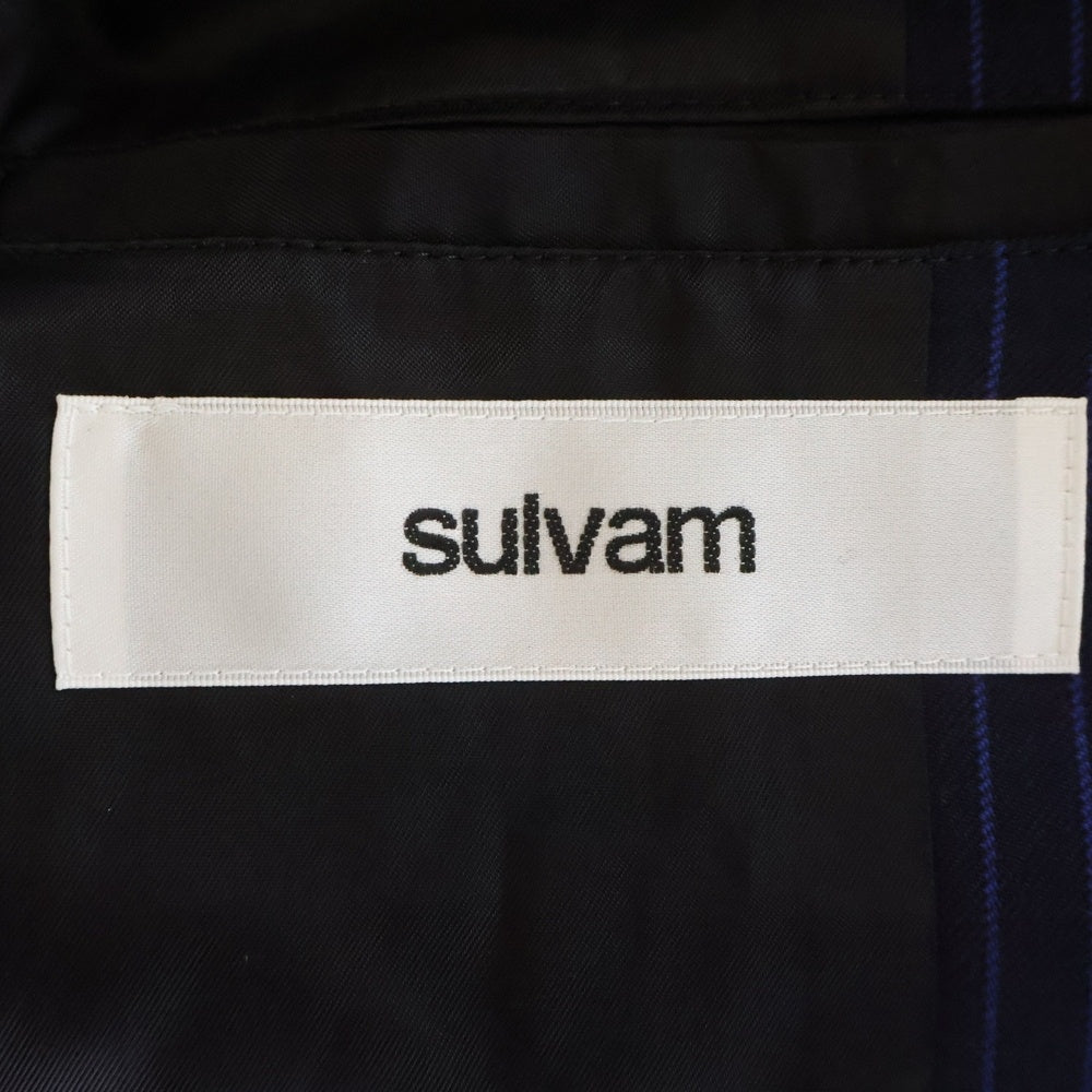 sulvam(サルバム) ノッチドラペル1B ストライプジャケット ネイビー SP-J05-150 レディース