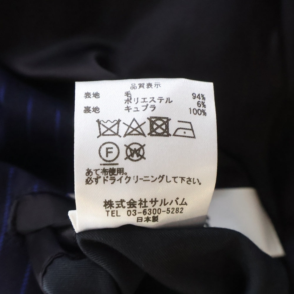 sulvam(サルバム) ノッチドラペル1B ストライプジャケット ネイビー SP-J05-150 レディース