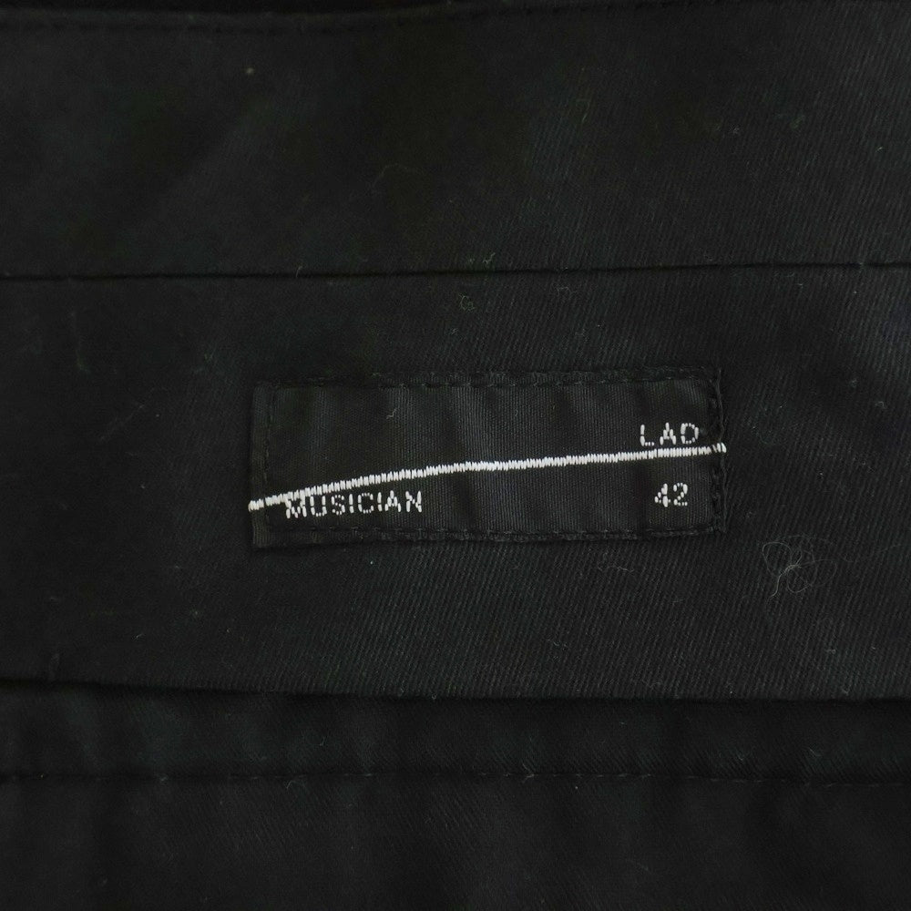 LAD MUSICIAN(ラッドミュージシャン) 19AW WOOL GABARDINE 3TUCK CROPPED ウールギャバ3タック クロップド スラックスパンツ ブラック 2119-553 レディース