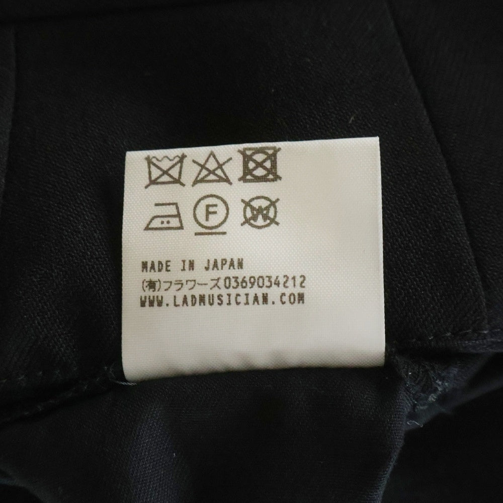 LAD MUSICIAN(ラッドミュージシャン) 19AW WOOL GABARDINE 3TUCK CROPPED ウールギャバ3タック クロップド スラックスパンツ ブラック 2119-553 レディース