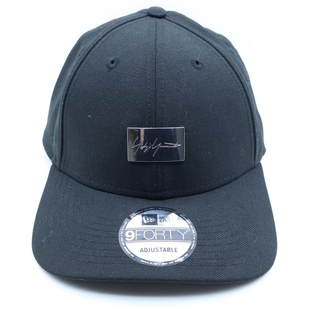 NEW ERA(ニューエラ) ×YOHJI YAMAMOTO ヨウジヤマモト メタルロゴプレート ベースボールキャップ 帽子 ブラック