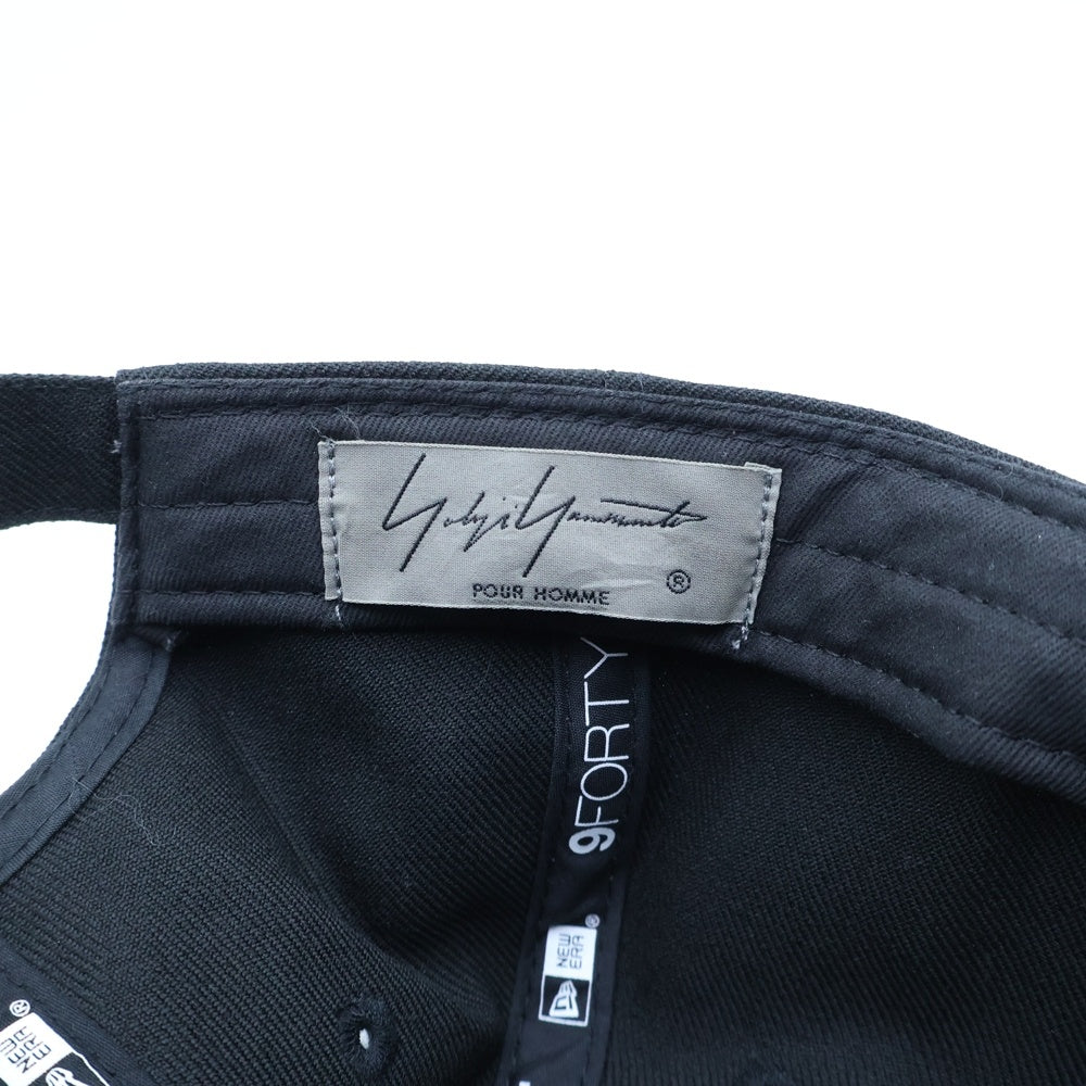 NEW ERA(ニューエラ) ×YOHJI YAMAMOTO ヨウジヤマモト メタルロゴプレート ベースボールキャップ 帽子 ブラック