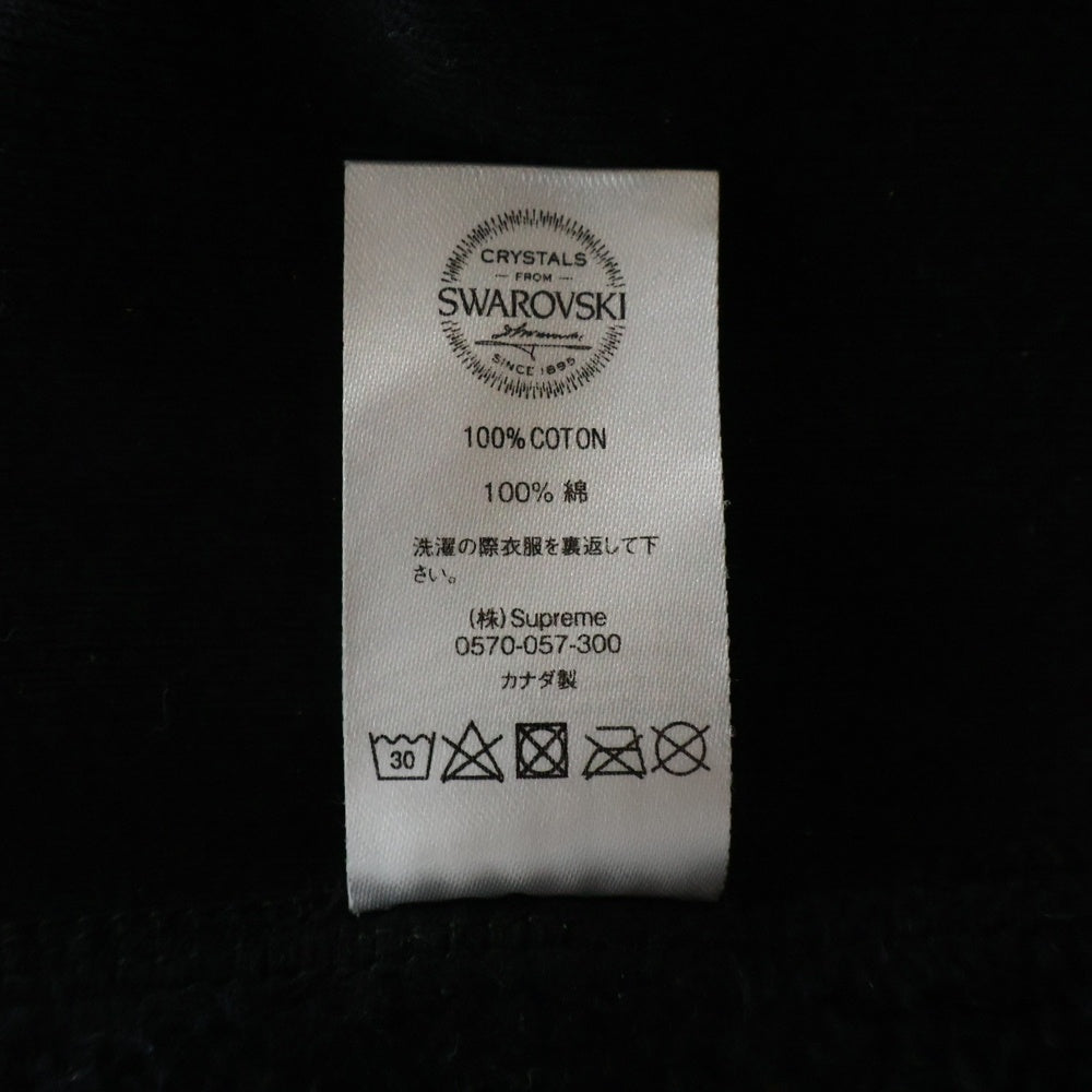 SUPREME(シュプリーム) 21SS ×Swarovski S Logo Hooded Sweatshirt ×スワロフスキー ラインストーン Sロゴ フーディー プルオーバーパーカー ブラック
