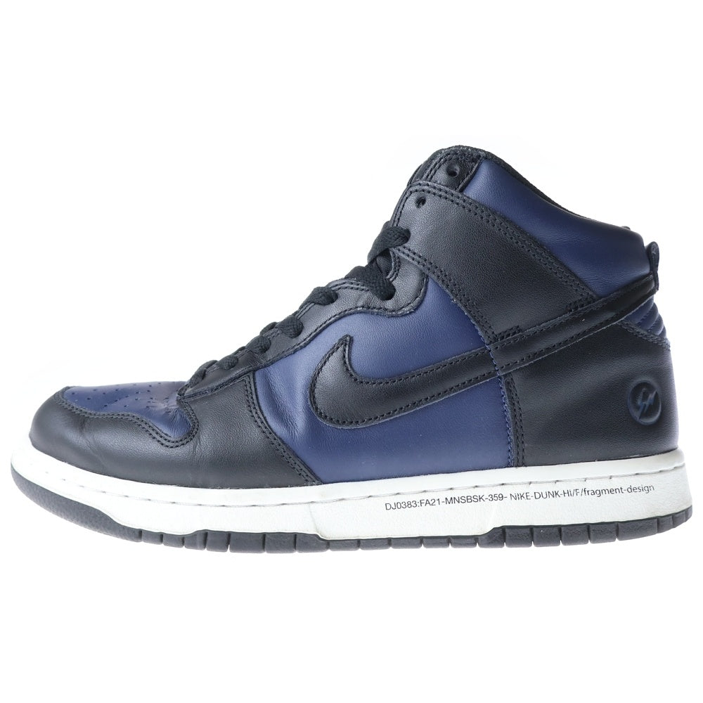 NIKE(ナイキ) ×Fragment Design DUNK HI ×フラグメントデザイン ダンク ハイカットスニーカー ネイビー DI0383-400
