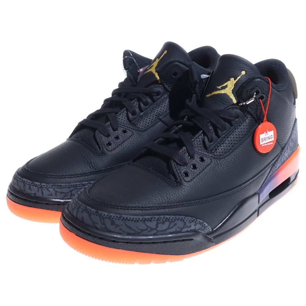 NIKE(ナイキ) ×J BALVIN AIR JORDAN 3 RETRO SP RIO FN0344-001 Jバルヴィン エアジョーダン3 レトロ ハイカットスニーカー ブラック
