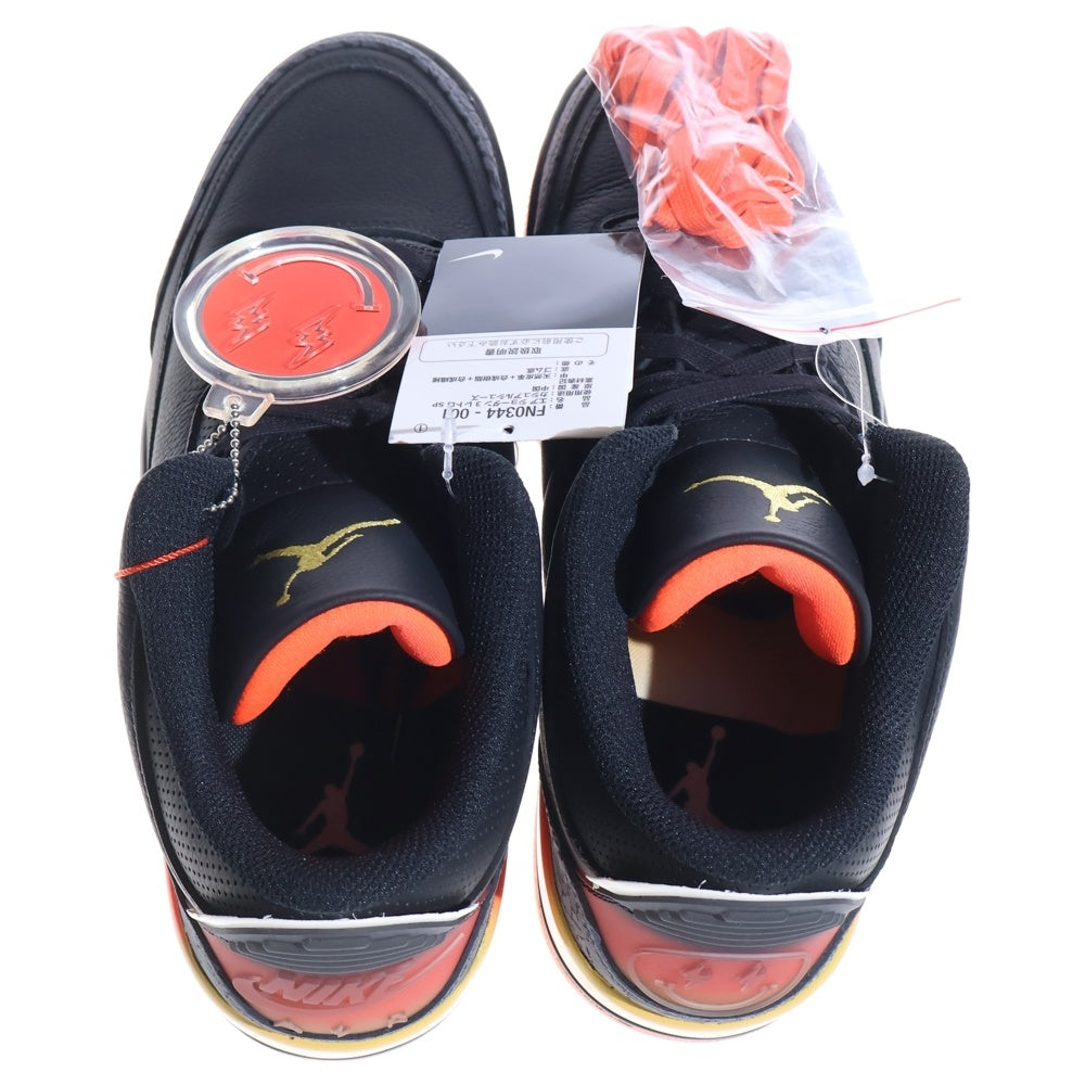 NIKE(ナイキ) ×J BALVIN AIR JORDAN 3 RETRO SP RIO FN0344-001 Jバルヴィン エアジョーダン3 レトロ ハイカットスニーカー ブラック