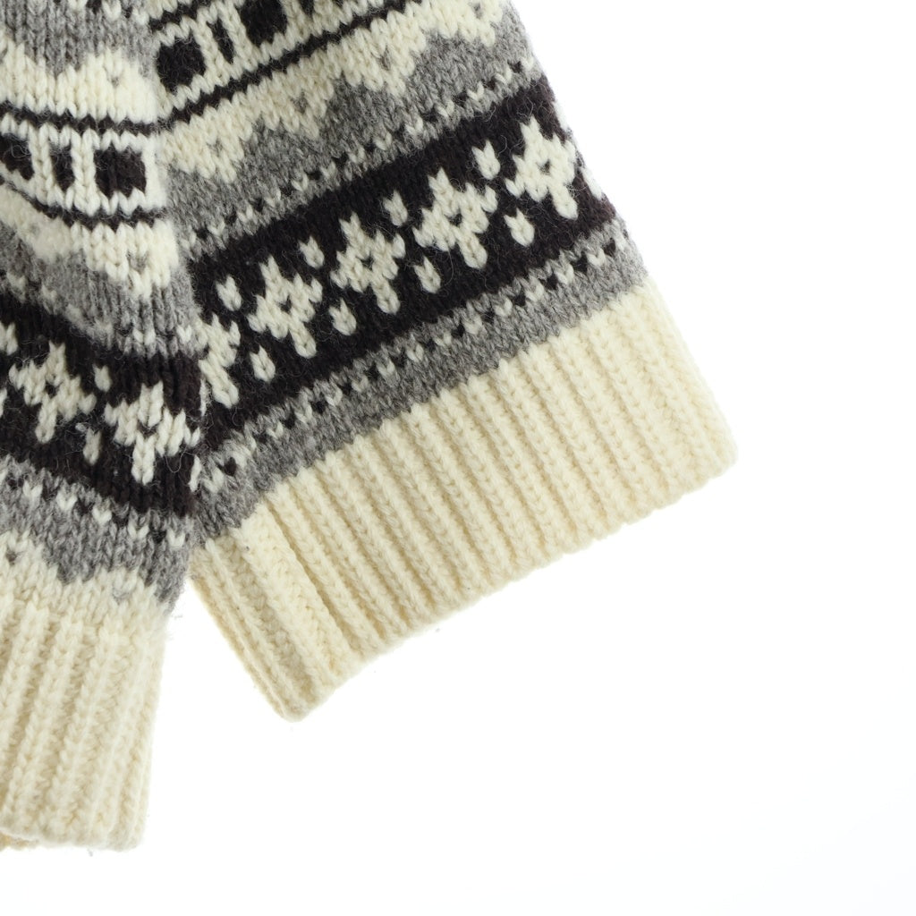 CELINE(セリーヌ) 21AW Nordic Knit Hoodie ノルディックニットフーディー プルオーバーパーカー アイボリー/ブラウン 2A80R107O