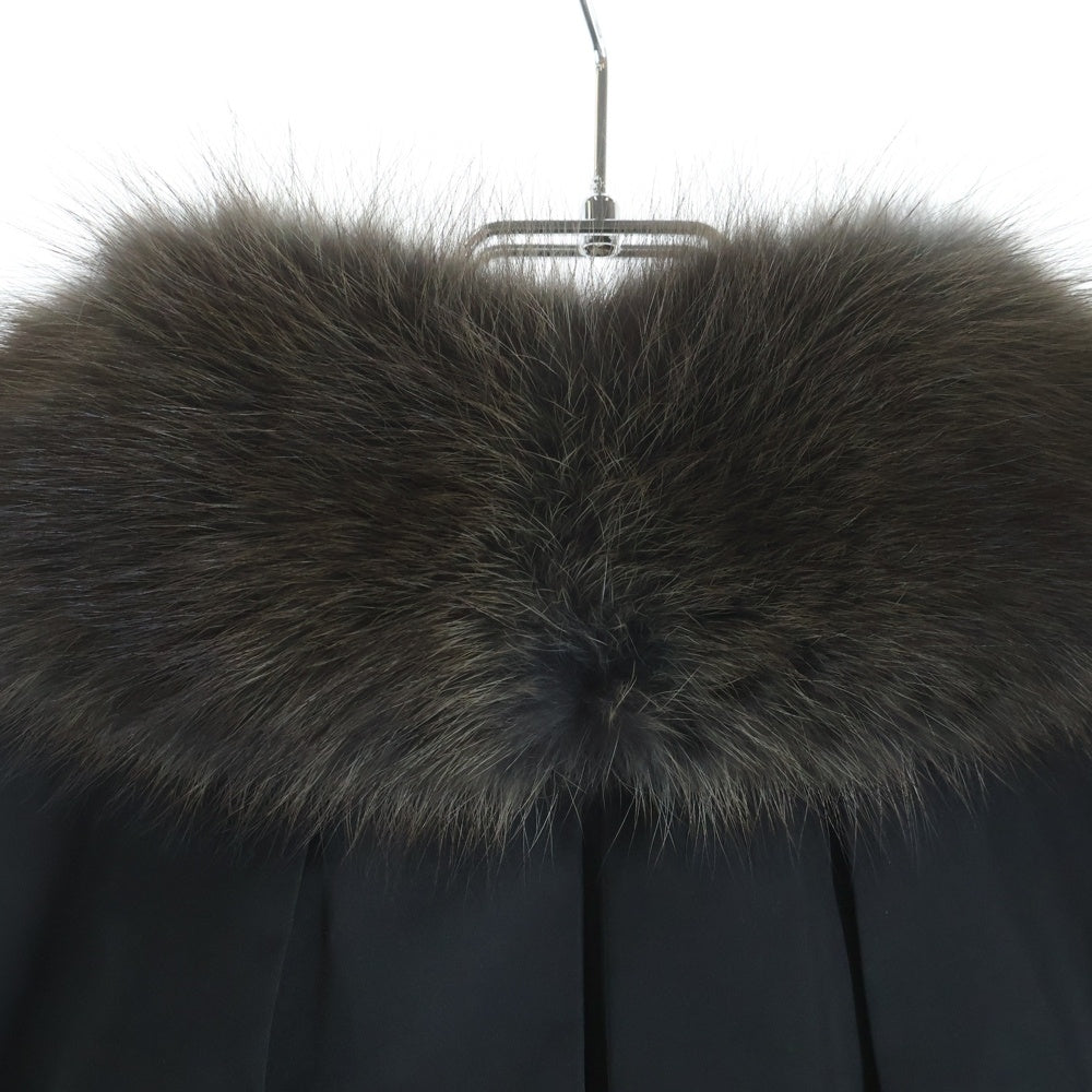 LOUIS VUITTON(ルイヴィトン) 襟ファー ナイロン切替 ジップアップコート ブラック レディース