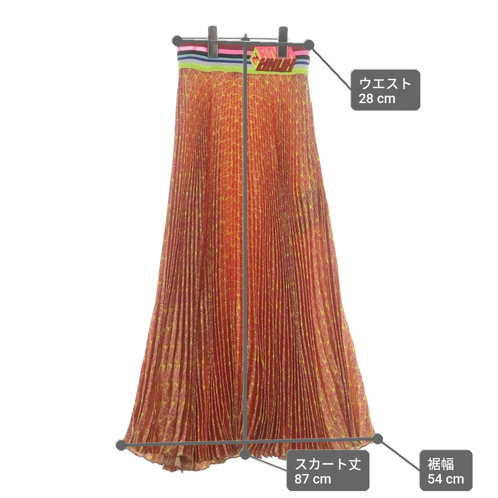 FENDI(フェンディ) ウエストリブ プリーツ ロングスカート マルチ レディース