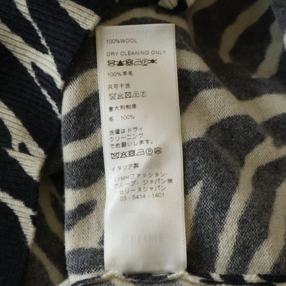 CELINE(セリーヌ) ゼブラ クルーネックニットセーター ブラック/ホワイト レディース