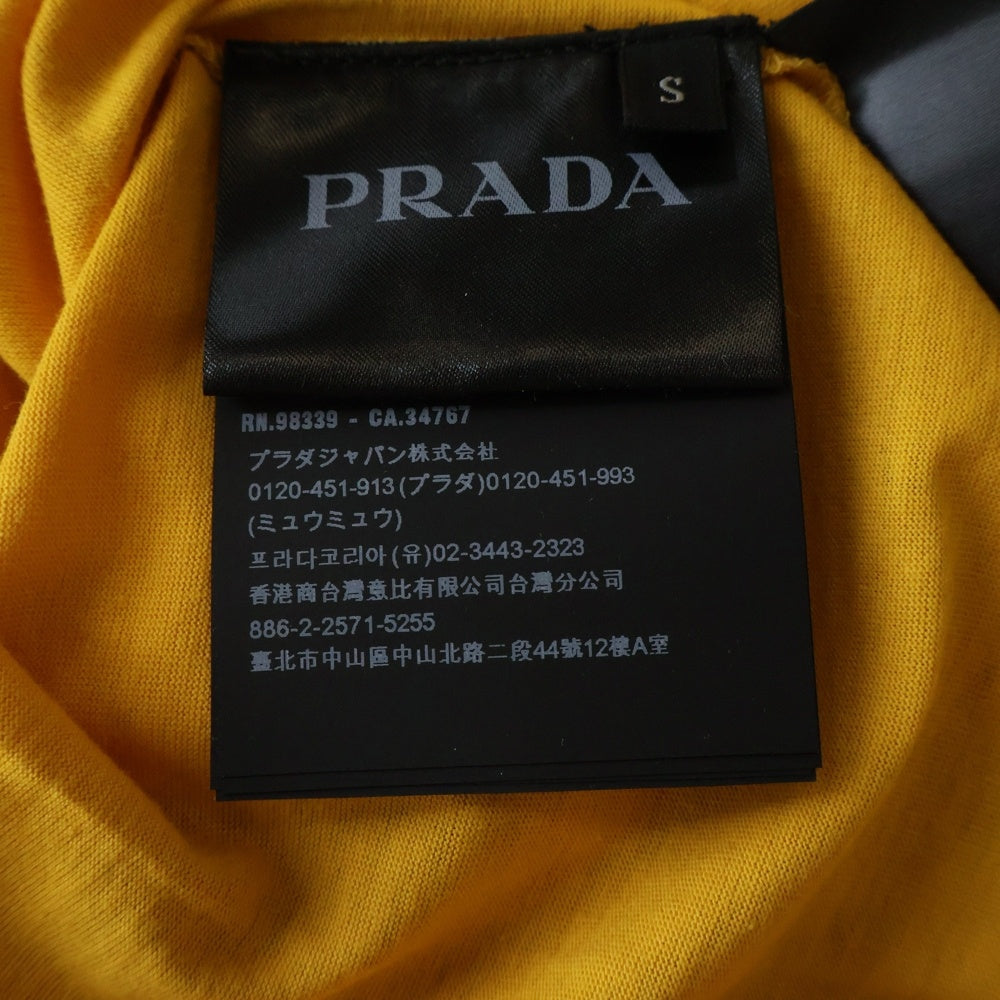 PRADA(プラダ) フラワーペイントデザイン ノースリーブカットソー イエロー レディース
