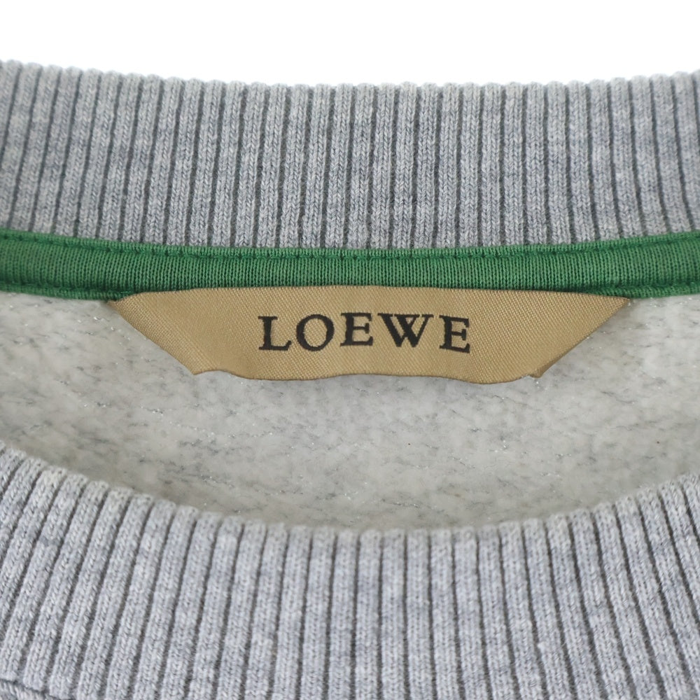 LOEWE(ロエベ) フロントアナグラム ロゴクルーネックスウェットトレーナー グレー レディース
