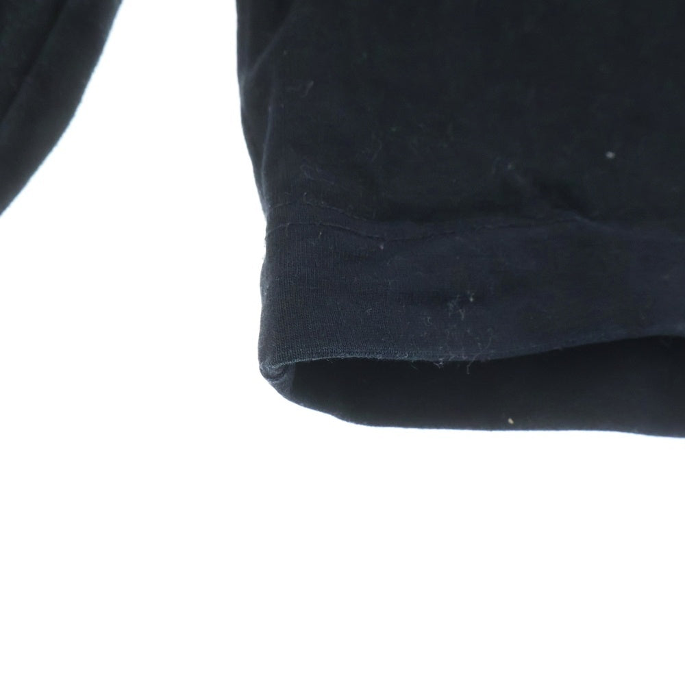 BLACK LABEL CRESTBRIDGE(ブラックレーベルクレストブリッジ) チェックトリム切替 クルーネック長袖Tシャツ カットソー ブラック