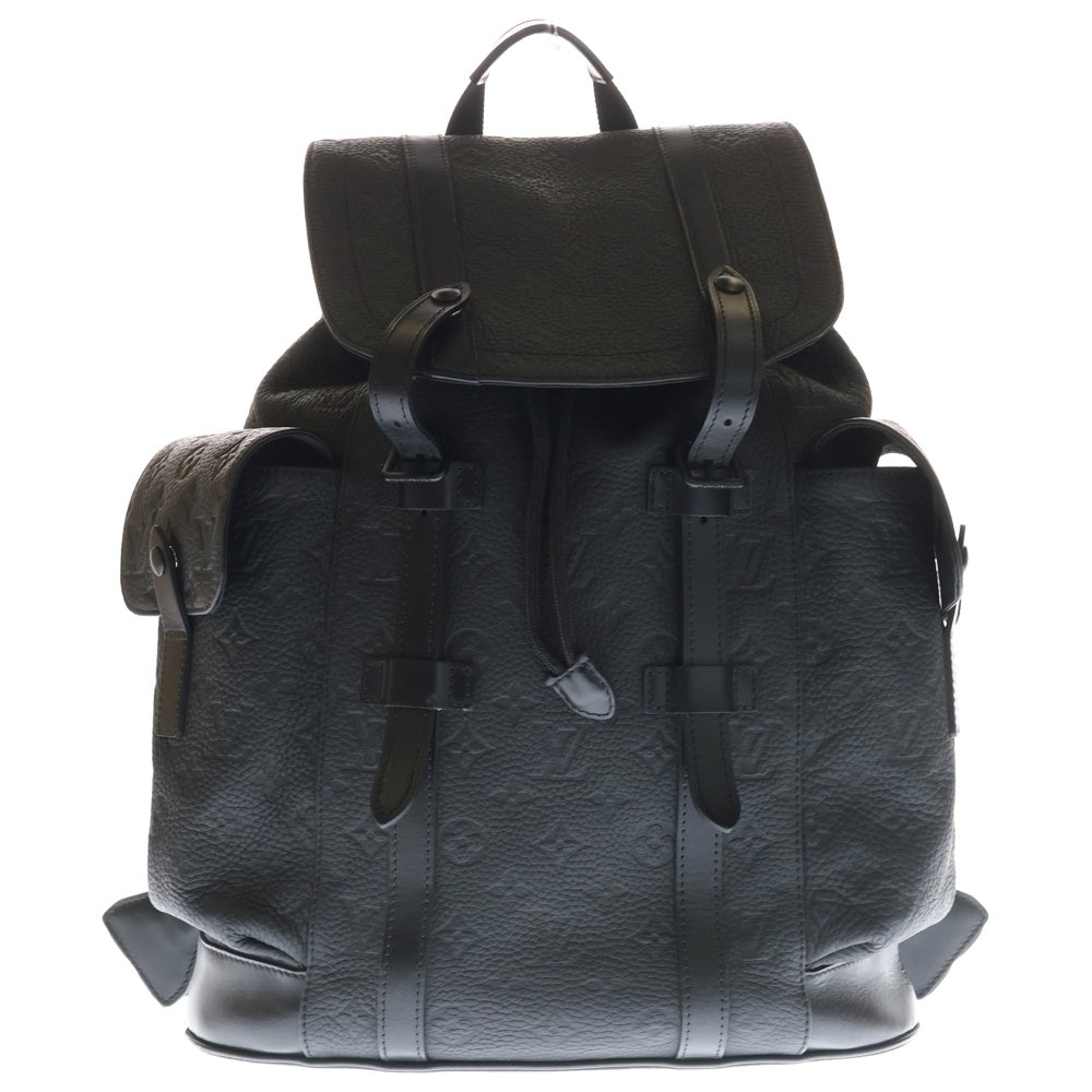 LOUIS VUITTON(ルイヴィトン) モノグラムトリヨン クリストファーMM リュックサック バックパック ブラック ノワール レザー M55699 シルバー金具 レディース