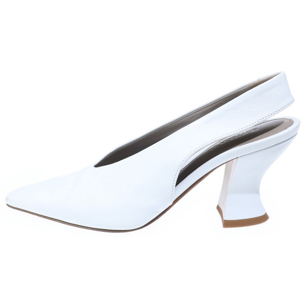 BOTTEGA VENETA(ボッテガヴェネタ) スリングバック レザー ヒール パンプス シューズ ホワイト レディース