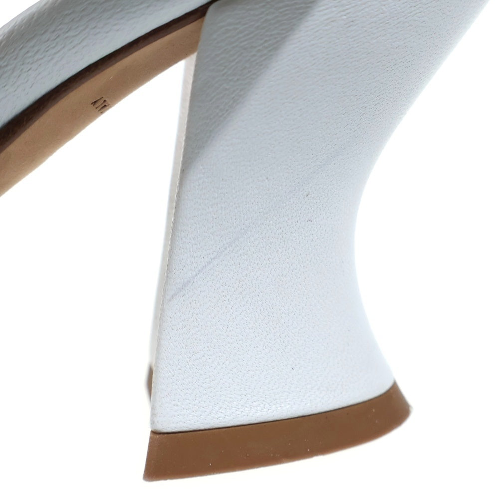 BOTTEGA VENETA(ボッテガヴェネタ) スリングバック レザー ヒール パンプス シューズ ホワイト レディース