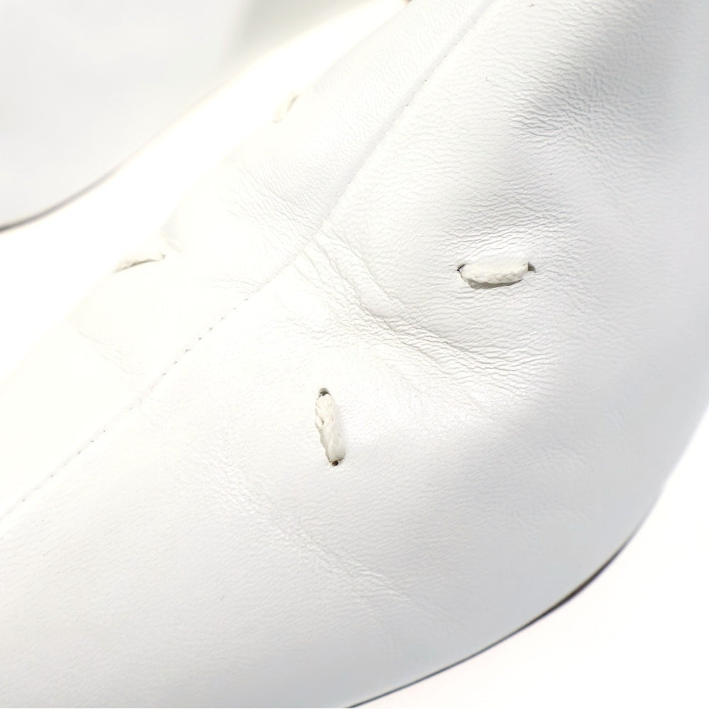 MM6 Maison Margiela(エムエムシックスメゾンマルジェラ) 4ステッチ レザー ポインテッドトゥ ショートブーツ シューズ ホワイト レディース 58WU0280