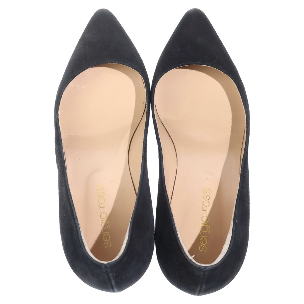 Sergio Rossi(セルジオロッシ) スエードレザー ヒール パンプス シューズ ブラック レディース