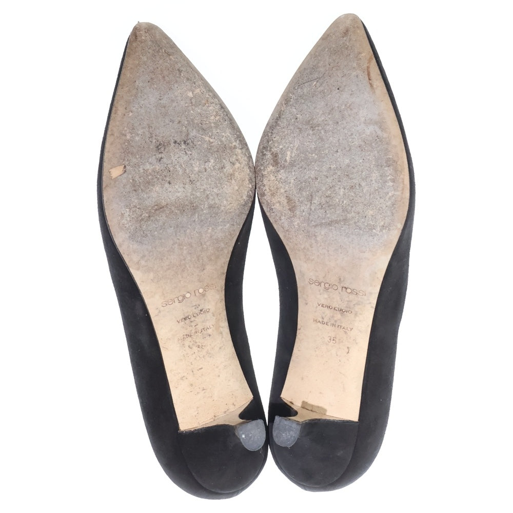 Sergio Rossi(セルジオロッシ) スエードレザー ヒール パンプス シューズ ブラック レディース