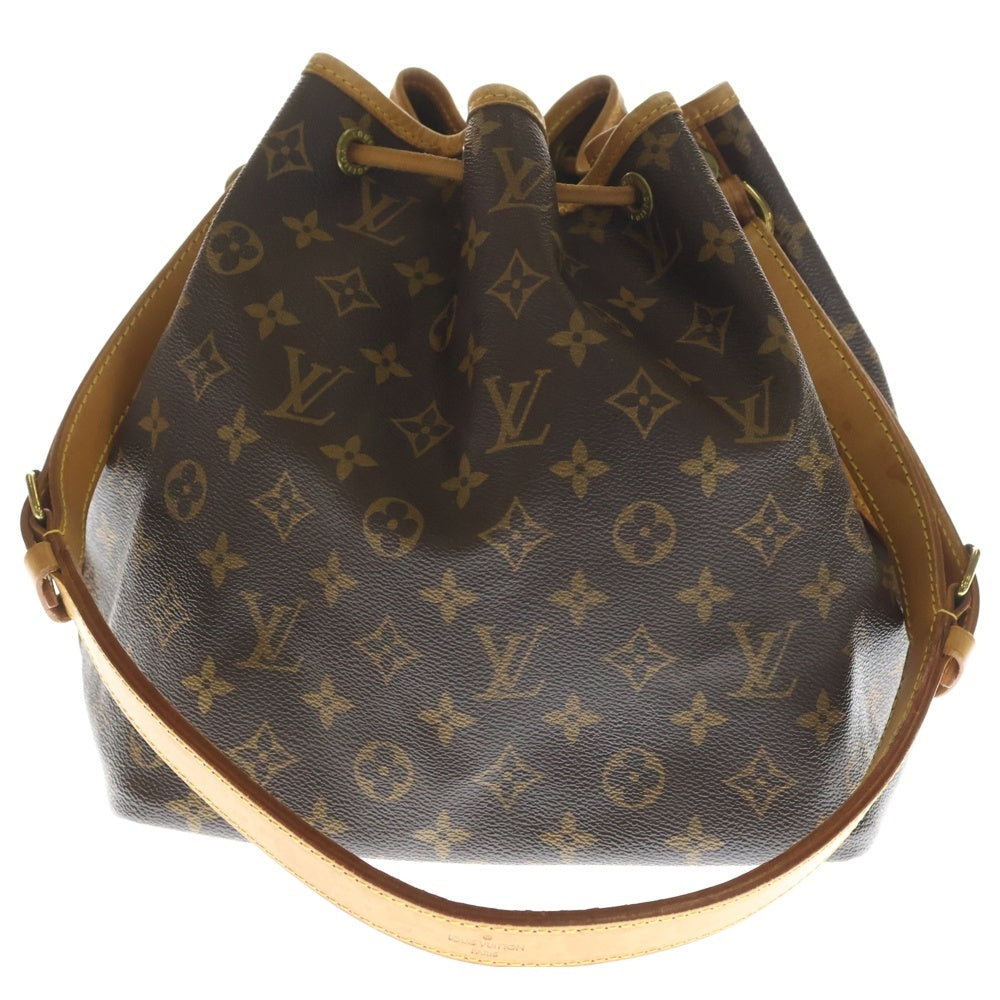 LOUIS VUITTON(ルイヴィトン) モノグラム プチノエ ショルダーバッグ ブラウン レザー×PVC M42226 ゴールド金具