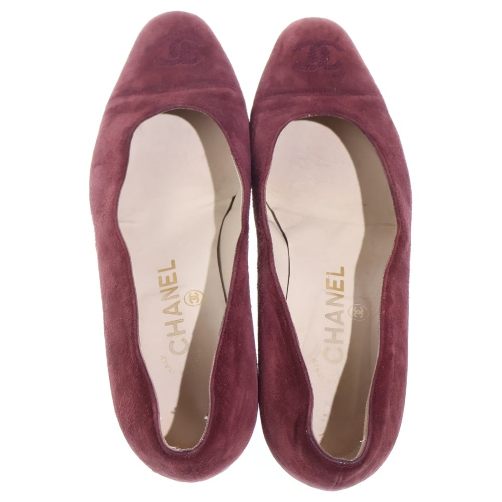 CHANEL(シャネル) スエードレザー ココマーク ヒール パンプス シューズ ボルドー レディース