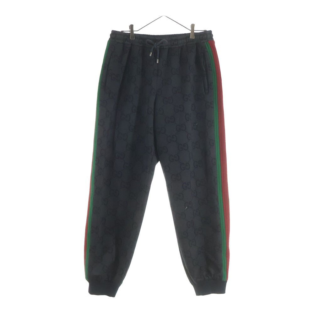 GUCCI(グッチ) GG総柄 サイドライン スウェット トラック ジョガーパンツ ブラック 715192