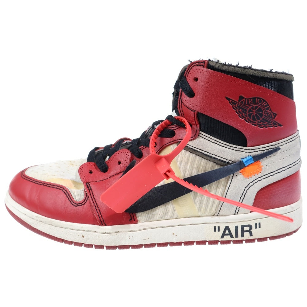 NIKE(ナイキ) ×OFF-WHITE THE 10 AIR JORDAN 1 CHICAGO オフホワイト ザテン エアジョーダンシカゴ ハイカットスニーカー US10.5/28.5cm AA3834-101 ホワイト/レッド
