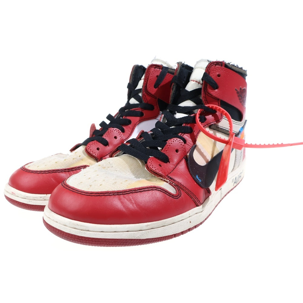 NIKE(ナイキ) ×OFF-WHITE THE 10 AIR JORDAN 1 CHICAGO オフホワイト ザテン エアジョーダンシカゴ ハイカットスニーカー US10.5/28.5cm AA3834-101 ホワイト/レッド