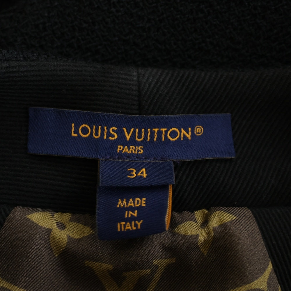 LOUIS VUITTON(ルイヴィトン) 23SS 裏地モノグラム柄 ウール ビッグボタン ダブルブレスト ミニドレス ワンピース ベスト ブラック RW231B ZX6 FORO96 レディース