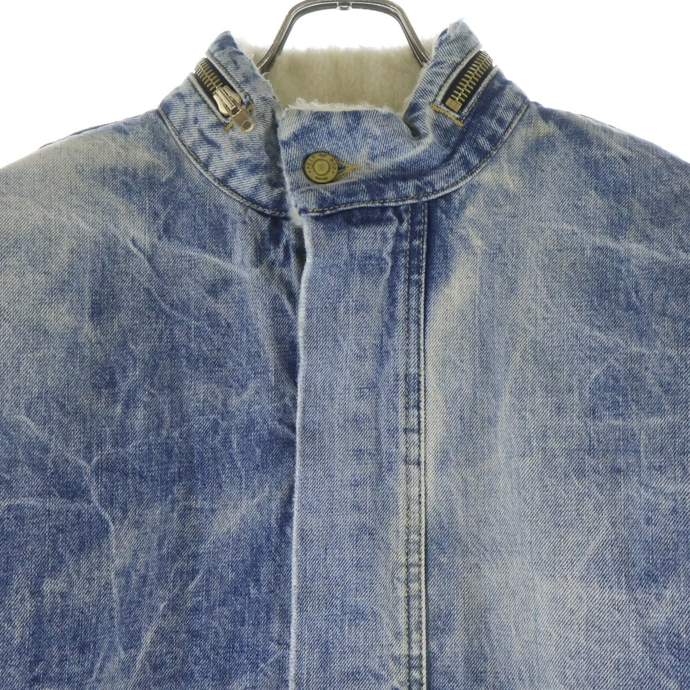 FEAR OF GOD(フィアオブゴッド) ウォッシュ加工 デニム ボアライニング ジップアップ ロング ジャケット コート インディゴ