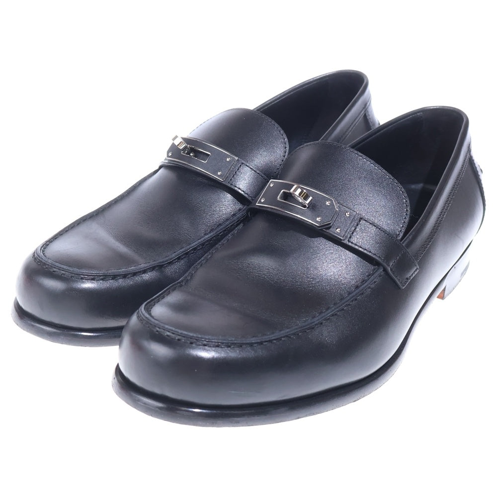 HERMES(エルメス) ケリーバックル ローカットシューズ ローファー シルバー金具 ブラック