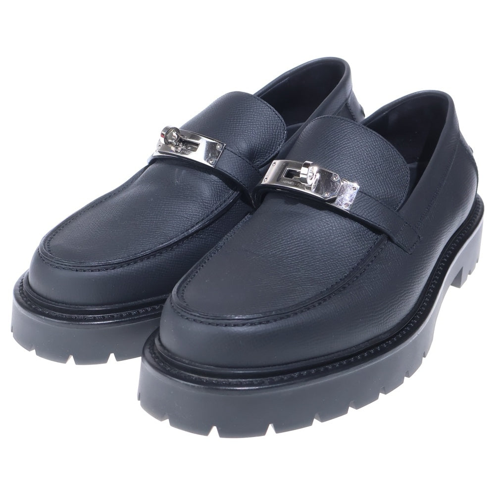 HERMES(エルメス) ケリーバックル ローカットシューズ ローファー シルバー金具 ブラック