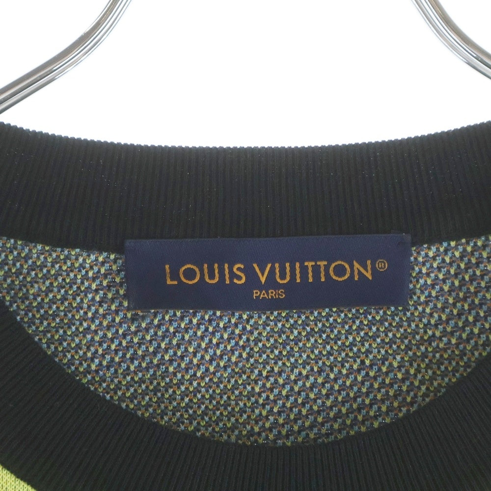 LOUIS VUITTON(ルイヴィトン) 23SS アニマル総柄ジャガード クルーネック プルオーバー 長袖ニット セーター イエロー/ブラック RM232M ZLW HPN13W