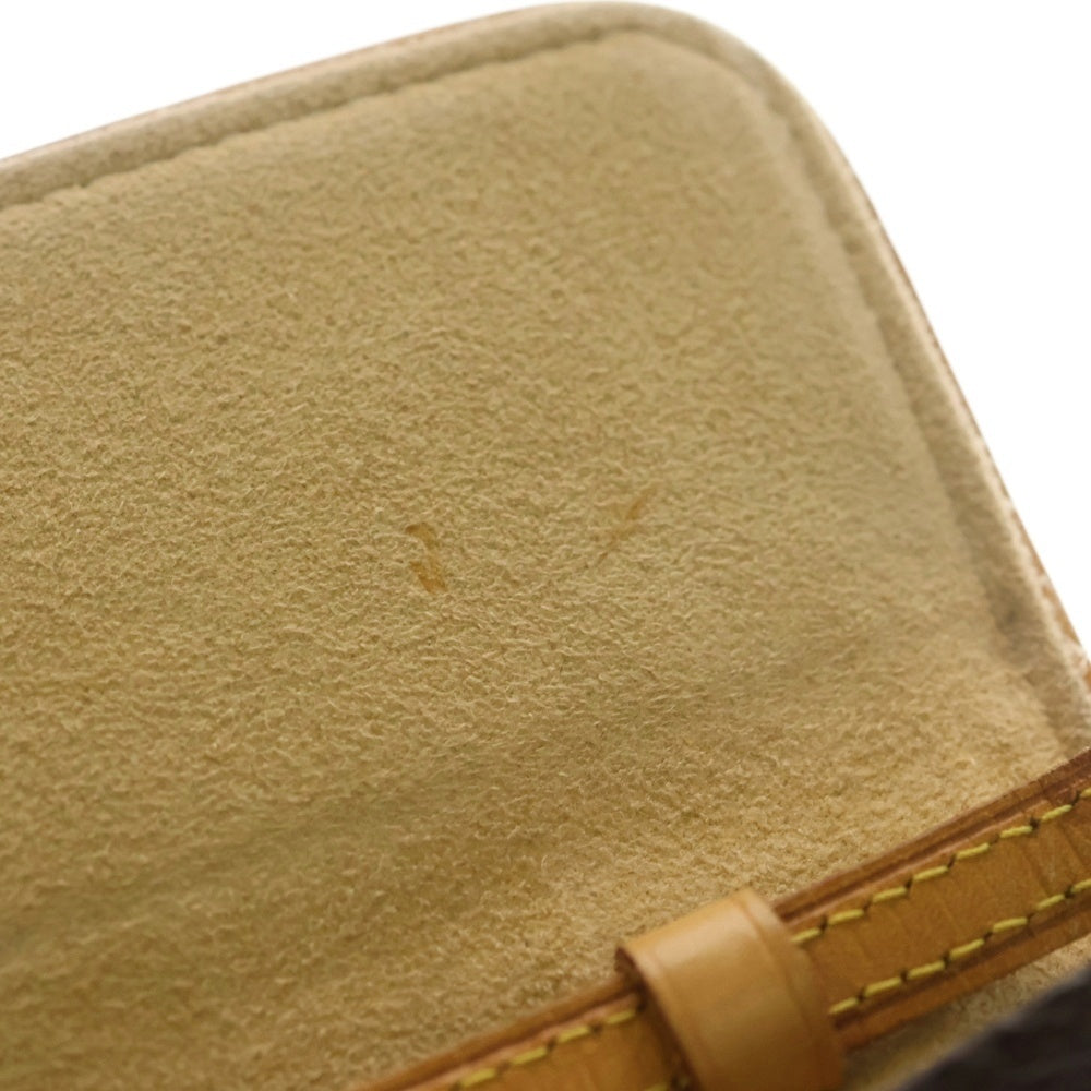 LOUIS VUITTON(ルイヴィトン) モノグラム ポシェットツインPM ショルダーバッグ ミニバッグ ブラウン レザー×PVC M51854 ゴールド金具 レディース
