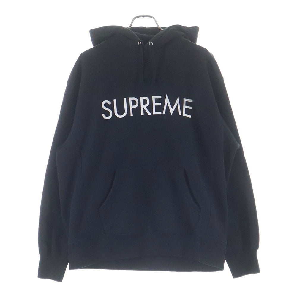 SUPREME(シュプリーム) 22AW Capital Hooded Sweatshirt キャピタル ロゴ刺繍 プルオーバー スウェットパーカー フーディー ブラック