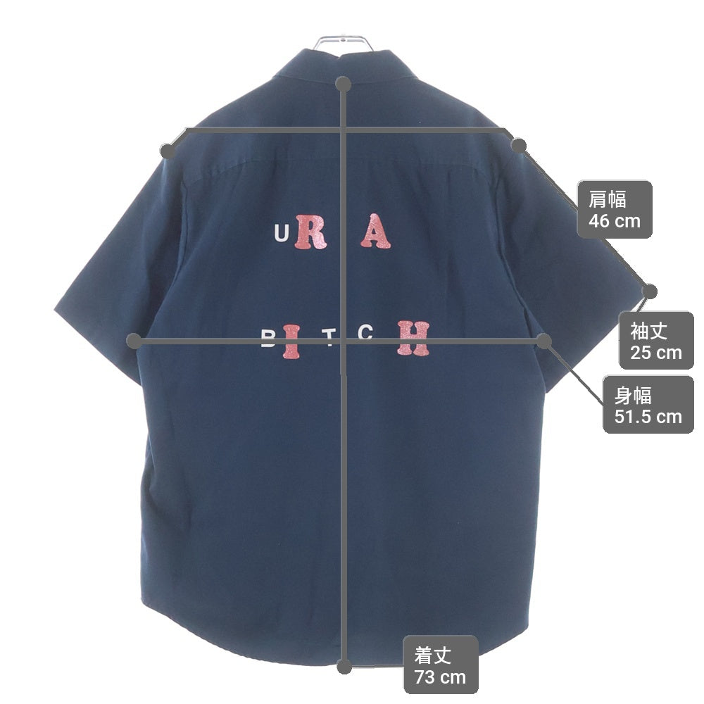 SUPREME(シュプリーム) 25SS BITCH S/S Work Shirt ワッペンロゴ 半袖シャツ ネイビー