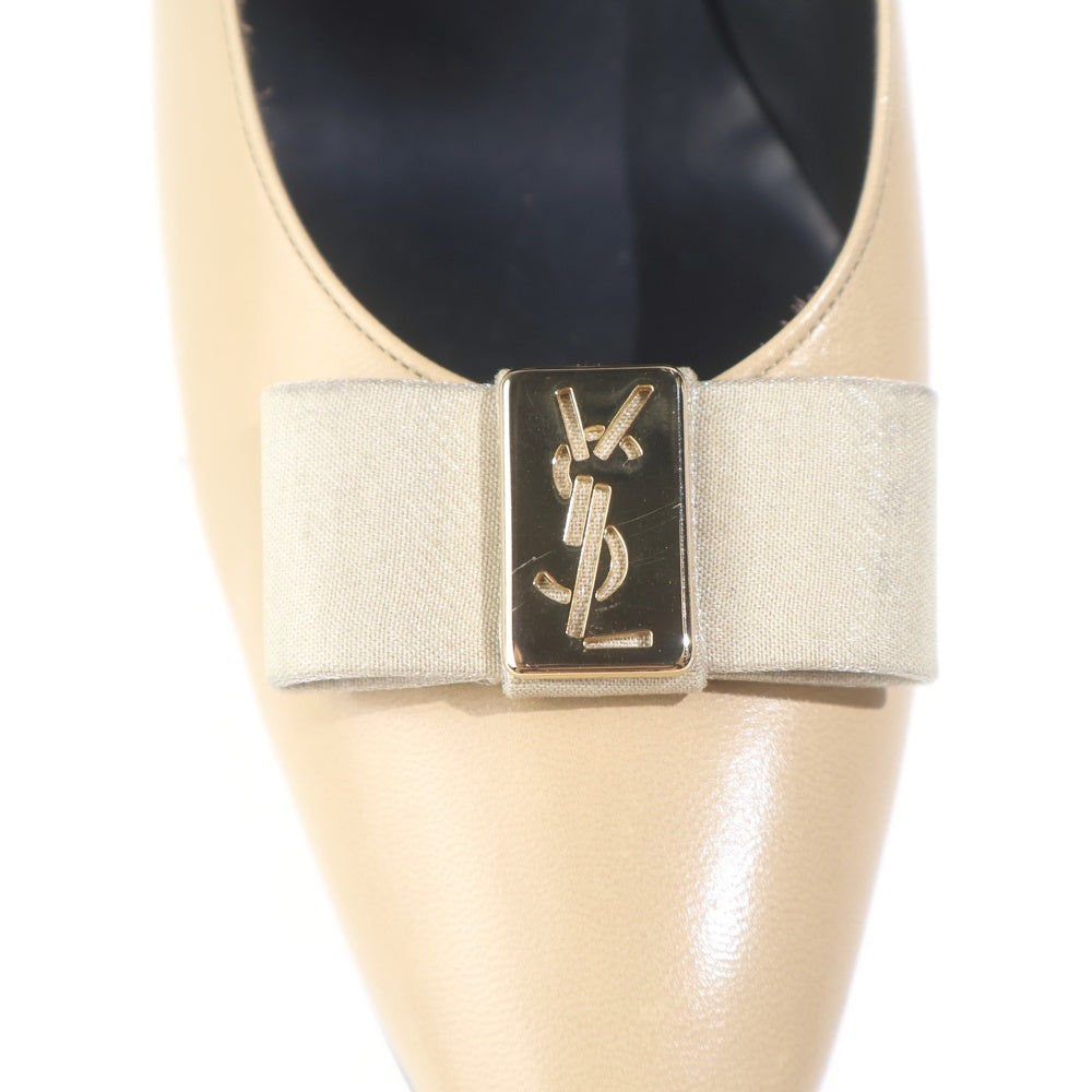 YVES SAINT LAURENT(イヴサンローラン) パンプス レザー ベージュ 35.5 レディース