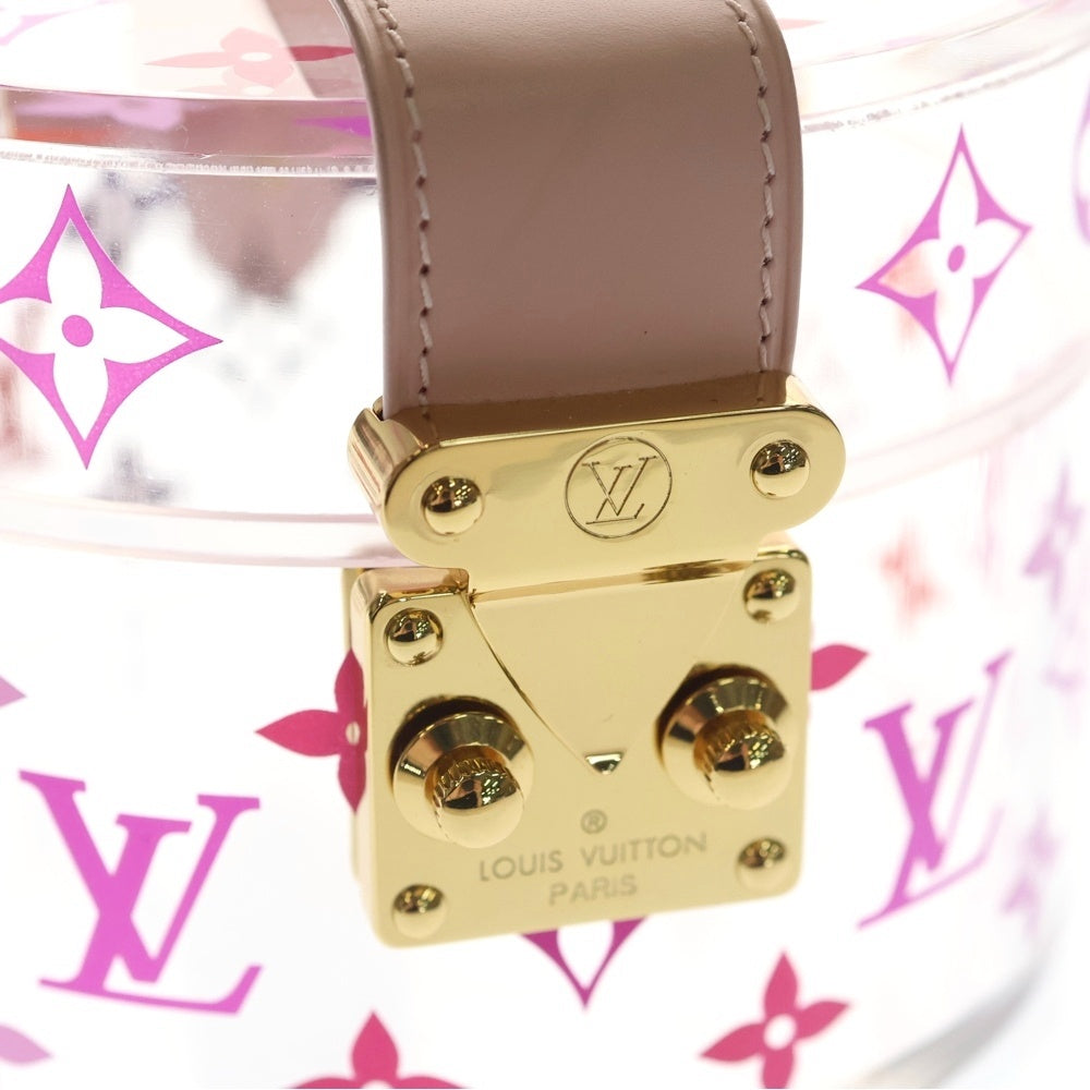 LOUIS VUITTON(ルイヴィトン) ボワット・スコット ジュエリーボックス 小物入れ クリア ピンク×クリア レザー GI0362 ゴールド金具 レディース